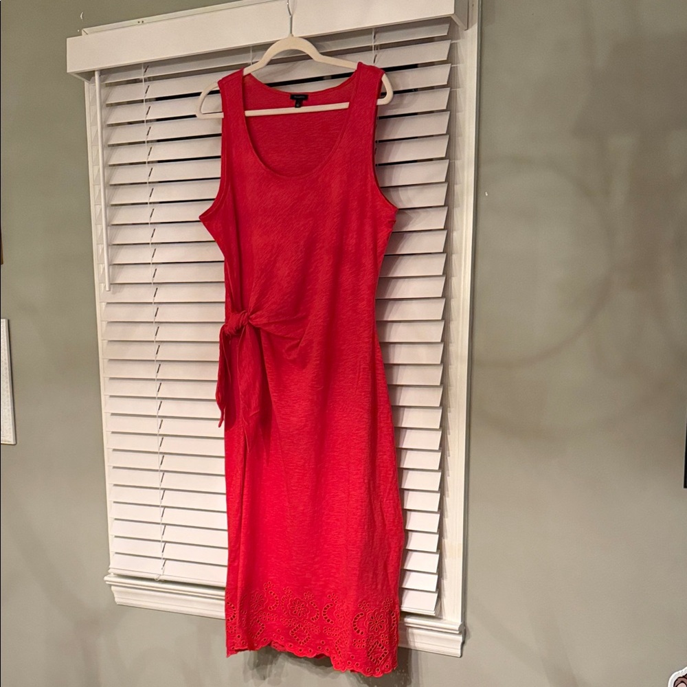 Talbots Red Sleeveless Midi Dress